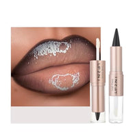Thumbnail for Image 8 of #01 Cool Nude Brown / 1 Count (Pack of 1) for the product BAISEN DIARY 2-in-1 Double-Ended Matte Lip Liner & Lip Gloss Duo