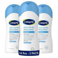 Thumbnail for Image 1 of Default Title for the product Cetaphil Ultra Gentle Refreshing Body Wash, Hypoallergenic, 16.9oz, 3ct