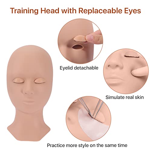 Image 3 of Pretty memory Lash Mannequin Head with 4 Pairs Removable Practice Eyelids