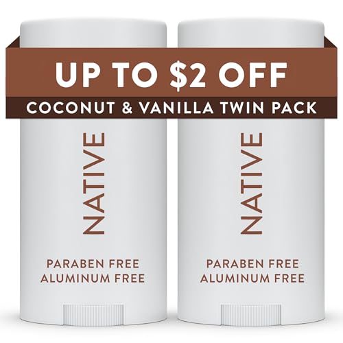 Image 1 of Default Title for the product Native Deodorant Contains Naturally Derived Ingredients, 72 Hour Odor Control, Deodorant for Women and Men, Aluminum Free, Coconut & Vanilla 2.3 oz (Pack of 2)