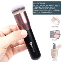 Thumbnail for Image 2 of KINGMAS Round Foundation Brush, Premium Face Kabuki Makeup Brush (Pack of 3)