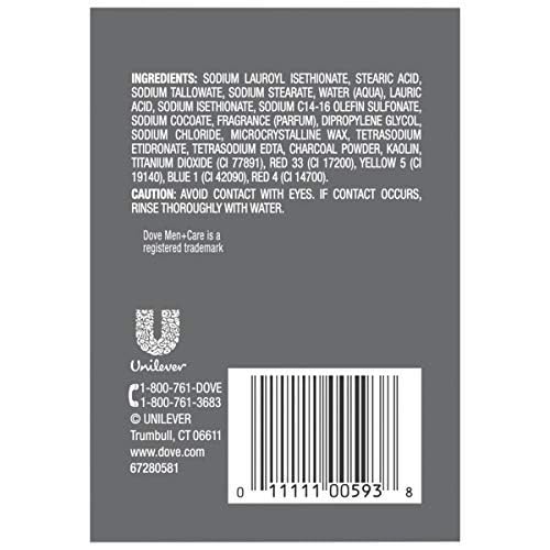 Image 5 of Dove Men+Care Elements Body and Face Bar Charcoal + Clay 4 oz, 4 Bar