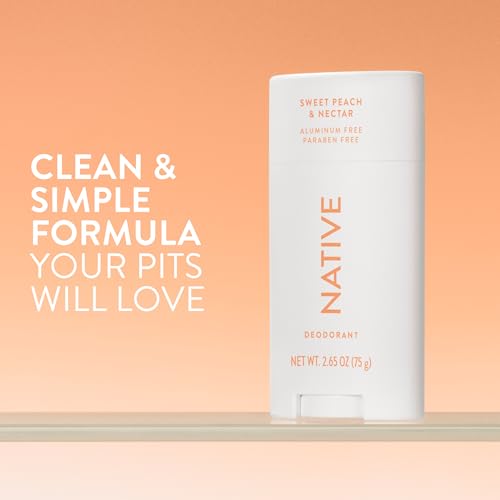 Image 2 of Native Deodorant Contains Naturally Derived Ingredients, 72 Hour Odor Control, Deodorant for Women and Men, Aluminum Free, Sweet Peach & Nectar 2.65oz