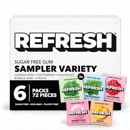 Image 3 of Sampler Pack for the product Refresh Gum Natural Sugar-Free Xylitol Chewing Gum