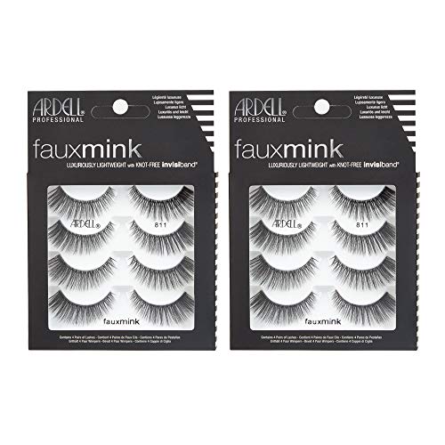 Image 10 of Black 811 / 4 pair (Pack of 2) for the product Ardell Faux Mink Lashes False Eyelashes