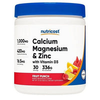 Thumbnail for Nutricost Calcium Magnesium Zinc D3 Powder Fruit Punch 30 Serving