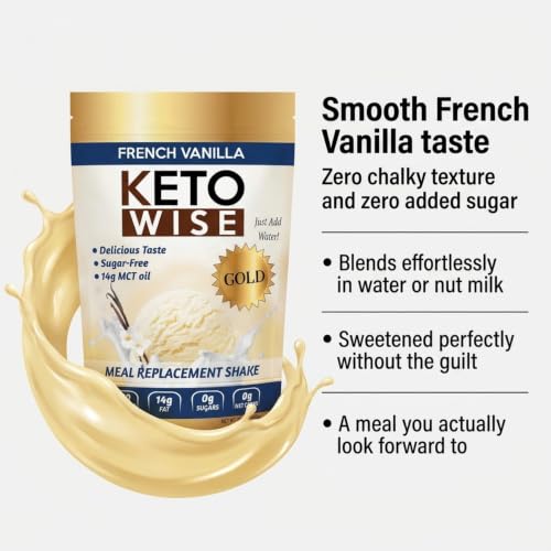 Image 3 of Keto Wise Meal Replacement Shake - French Vanilla - 16.1 oz pouch