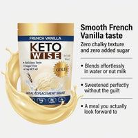 Thumbnail for Image 3 of Keto Wise Meal Replacement Shake - French Vanilla - 16.1 oz pouch