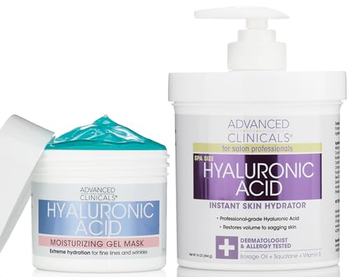 Image 1 of Default Title for the product Advanced Clinicals Hyaluronic Acid Hydrating Cream  Hyaluronic Acid Moisturizing Gel Face Mask Set