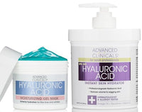Thumbnail for Image 1 of Default Title for the product Advanced Clinicals Hyaluronic Acid Hydrating Cream  Hyaluronic Acid Moisturizing Gel Face Mask Set