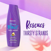 Thumbnail for Image 3 of Aussie Miracle Moist Shampoo with Avocado & Jojoba for Dry Hair, Paraben-Free, 30.4 Fl Oz, Pack of 4