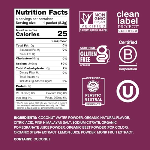 Image 2 of Cure Hydration Electrolyte Drink Powder Berry Pomegranate 8 Packets