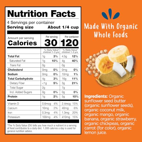 Image 3 of Amara Organic Sunflower Butter Banana Protein Blend Superfood Smoothie Melts - 1oz: Baby Snacks, 3rd Stage, Vegan, Non-GMO