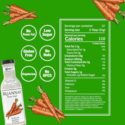 Image 2 of BRIANNAS Home Style Classic Traditional Ranch Dressing 12 oz. Bottles - 6 Pack