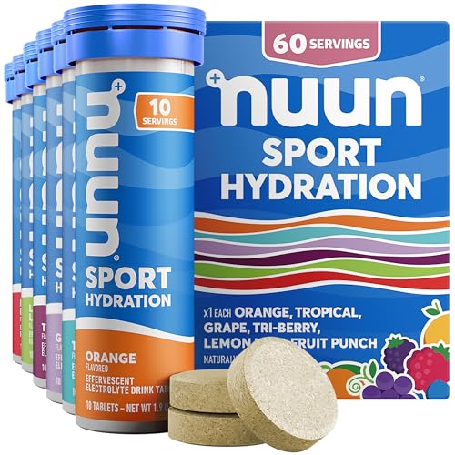 Image 1 of Default Title for the product Nuun Sport Electrolyte Tablets with Magnesium, Calcium, Potassium, Chloride & Sodium, Gluten Free & Vegan, Mixed Flavors, 6 Pack (60 Servings Total)