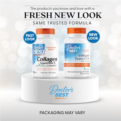 Image 3 of Doctor's BEST Collagen Peptides Supplement Types 1 & 3, 180 Tablets