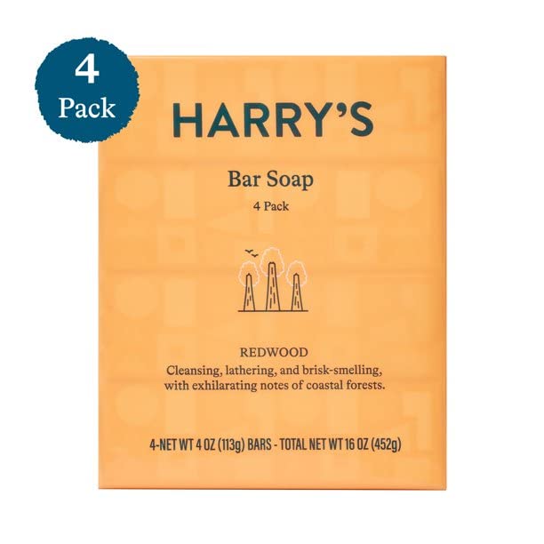 Image 2 of Harry's Men's Bar Soap, Redwood Scent, 4 Bars, 4 oz Each