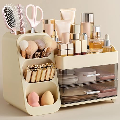 Image 9 of Beige / Large for the product HBlife Makeup Organizer with Brush Holder
