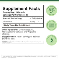 Thumbnail for Image 4 of Double Wood Supplements Pterostilbene 100mg, Potent Antioxidant, Superior to Resveratrol, 60 Caps