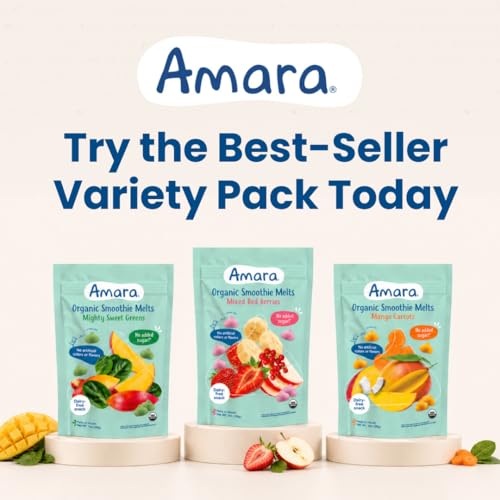 Image 6 of Amara Smoothie Melts - Best Sellers Variety Pack - Baby Snacks Made With Fruits and Vegetables - Healthy Toddler Snacks For Your Kids Lunch Box - Organic Plant Based Yogurt Melts - 6 Packs
