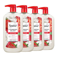 Thumbnail for Image 1 of Default Title for the product suave+ Strawberry Delight Uplifting Body Wash, 30 FL OZ Pump, 4 Pack
