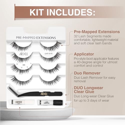 Image 3 of Ardell PreMapped Eyelash Extensions Kit Cat Eye Lashes Lash Clusters 4 Pair