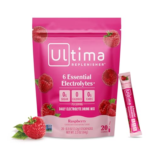 Image 5 of Raspberry / 20 Count (Pack of 1) for the product Ultima Replenisher Electrolyte Packets Variety Pack