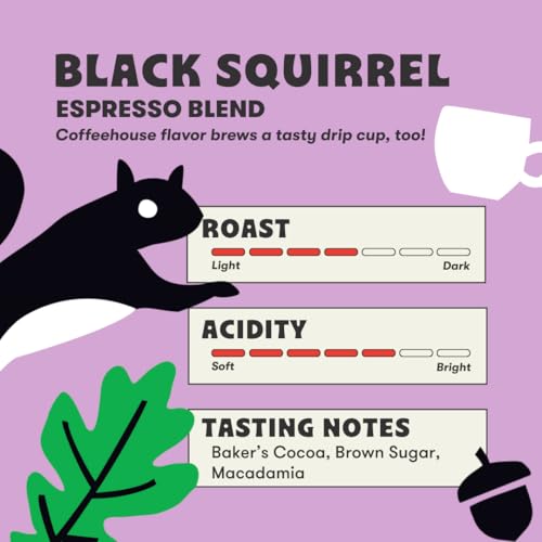 Image 2 of Peace Coffee Black Squirrel Espresso Blend Ground Coffee, 12 oz, 3-Pack