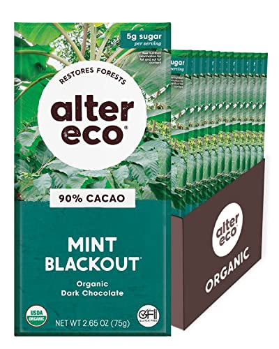 Image 9 of Mint Blackout / 2.65 Ounce (Pack of 12) for the product Alter Eco Dark Chocolate Bars