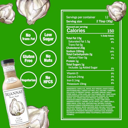 Image 2 of BRIANNAS Home Style Asiago Caesar Dressing 12 oz. Bottles - 6 Pack