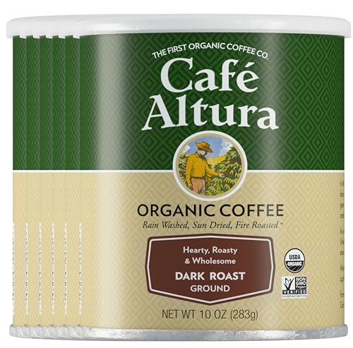 Image 1 of Default Title for the product Cafe Altura Ground Organic Coffee, Dark Roast, 10 oz Can