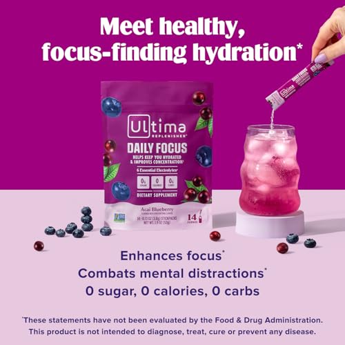 Image 3 of Ultima Replenisher Daily Focus Supplement, Acai Blueberry, 14 Stickpacks