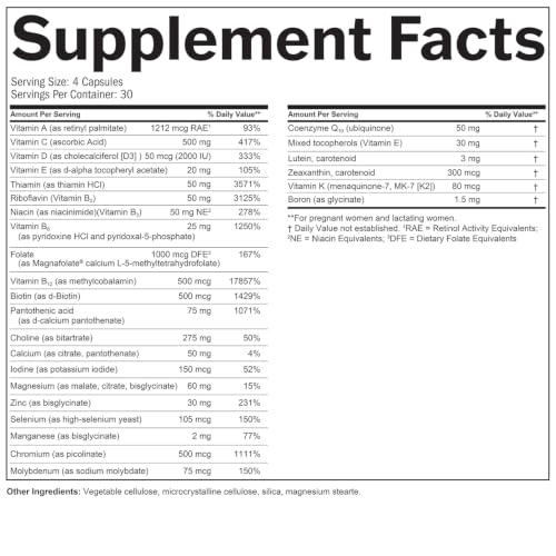 Image 5 of BrainMD Smart Prenatal Multivitamin, 120 Capsules, 30 Servings