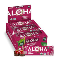 Thumbnail for Image 1 of Default Title for the product ALOHA Organic Plant Based Protein Bars | Chocolate Cherry, 12 Ct, 5g Sugar