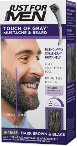 Image 4 of Dark Brown-Black / 1 Count (Pack of 12) for the product Just for Men Touch of Gray Mustache & Beard