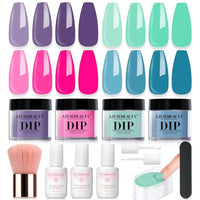 Thumbnail for Image 13 of Bright Mint Green Blue for the product AZUREBEAUTY Dip Powder Nail Kit