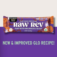 Thumbnail for Image 6 of Raw Rev Glo Vegan Protein Bars Peanut Butter Dark Chocolate & Sea Salt, 12 bars, Pack of 2