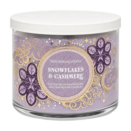Image 1 of Default Title for the product Bath & Body Works Snowflakes and Cashmere 3 Wick Candle - 2025 Edition