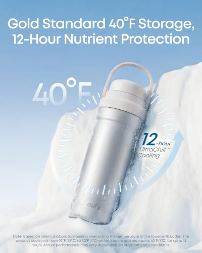Image 2 of eufy Portable Breastmilk Cooler E10, 20 oz, Stainless Steel, BPA-Free
