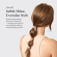Thumbnail for Image 2 of Kitsch Elastic Hair Ties No Damage | Stretchable Hair Bands - Neutral 12pcs