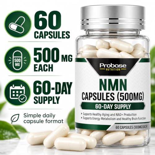 Image 2 of Probase Nutrition Longevity Pure NMN Capsules 60 Count (500mg Each)