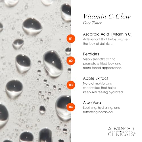 Image 4 of Advanced Clinicals Vitamin C Glow Facial Mist Toner 8 Fl Oz