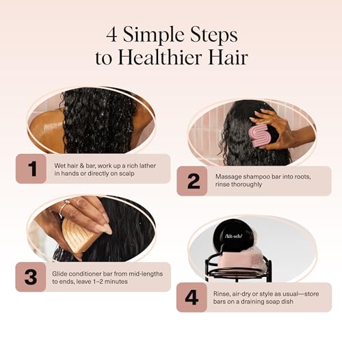 Image 4 of Kitsch Castor Oil Shampoo Bar & Coconut Oil Conditioner Bar – 2pc set