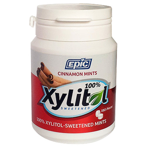 Epic Dental 100% Xylitol Sweetened Breath Mints Cinnamon 180 Count