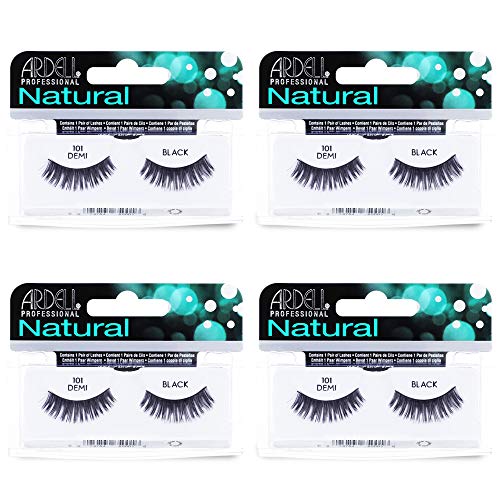 Image 1 of Default Title for the product Ardell False Eyelashes Demi 101 - Black, Full Volume, Rounded Strip Wispy Lashes for a Natural Look, 4 Pack