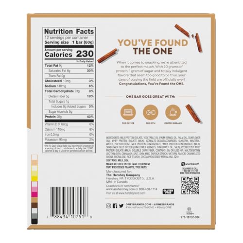Image 1 of Default Title for the product ONE Cinnamon Roll Protein Bars, 20g Protein, Gluten Free Snacks, 12 Count (2.12 oz) (Pack of 6)