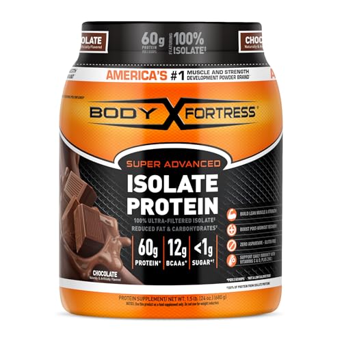 Image 2 of Chocolate / 1.5 Pound (Pack of 1) for the product Body Fortress 100% Ultra-Filtered Isolate Protein Powder, Vanilla, 1.5lbs