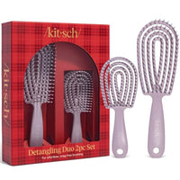 Thumbnail for Image 1 of Default Title for the product Kitsch Flexi Flow Duo Detangler Brush, Hair Brushes For Women- Soft Violet