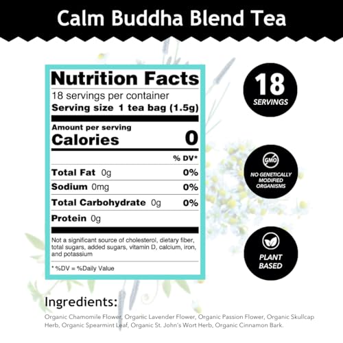 Image 2 of Buddha Teas Organic Calm Buddha Blend Herbal Tea, Caffeine Free
