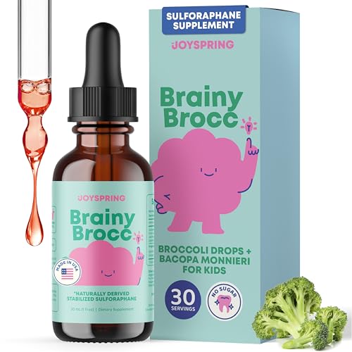 Image 1 of 1 Fl Oz (Pack of 1) for the product JoySpring Sulforaphane for Kids, BrainyBrocc Broccoli Seed Drops, 30 Ct